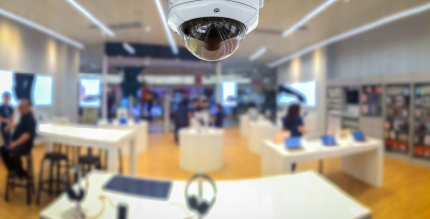 security camera on sales floor