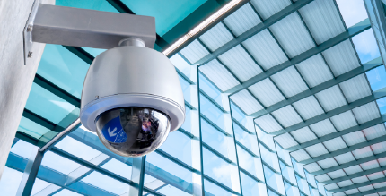 Security camera on the ceiling