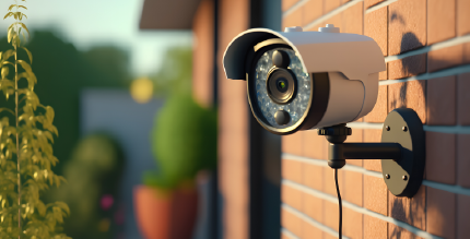 outdoor security camera on a home's exterior