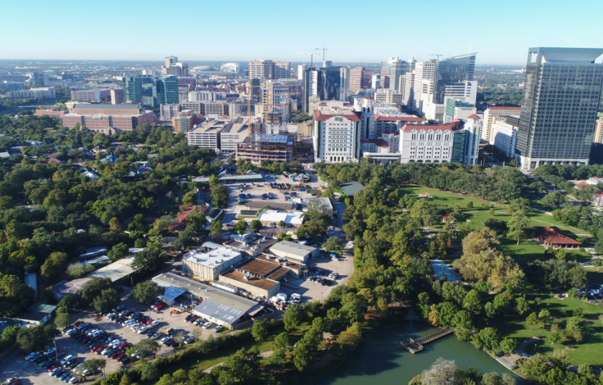 aerial view of Houston